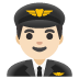 👨🏻‍✈️ man pilot: light skin tone display on Google